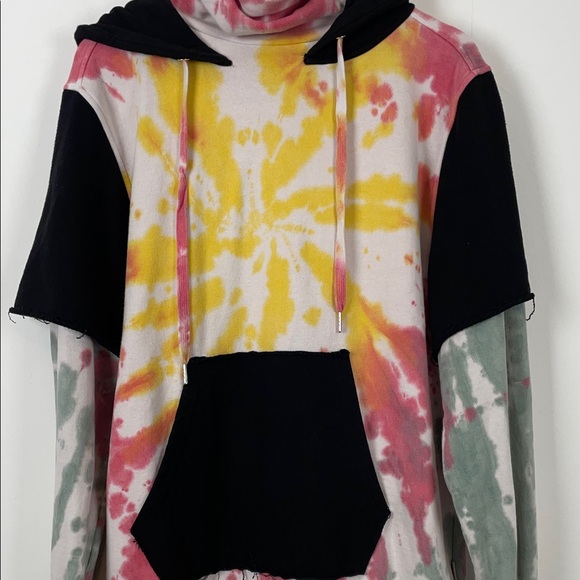 The Laundry Room Tie-Dye Sweetwear Hoodie Sweatshirt Lagenlook Men's M Oversized - Picture 3 of 10